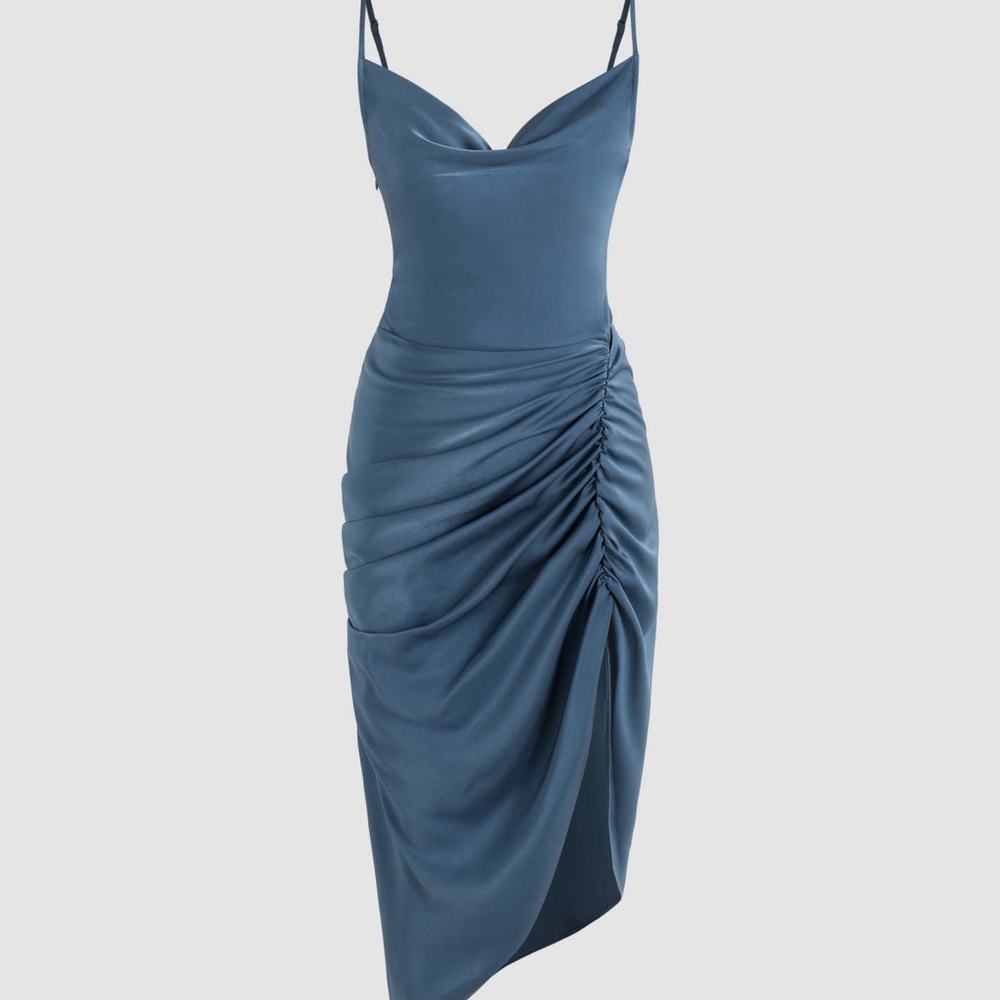 Asymmetrical Hem Midi Dress